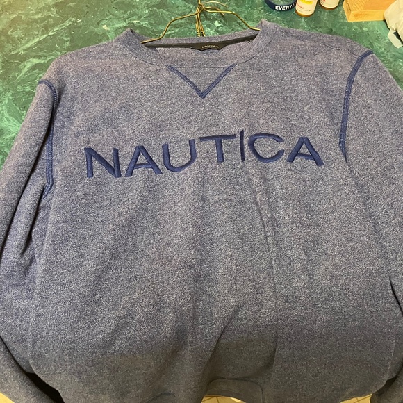 Nautica 2pc Medium Pullover/Button Down &1pc Large Navy Sweater Bundle - Picture 11 of 13